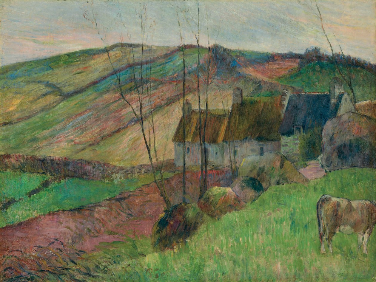 Huisjes op de flanken van Mont Sainte-Marguerite, 1888 door Paul Gauguin