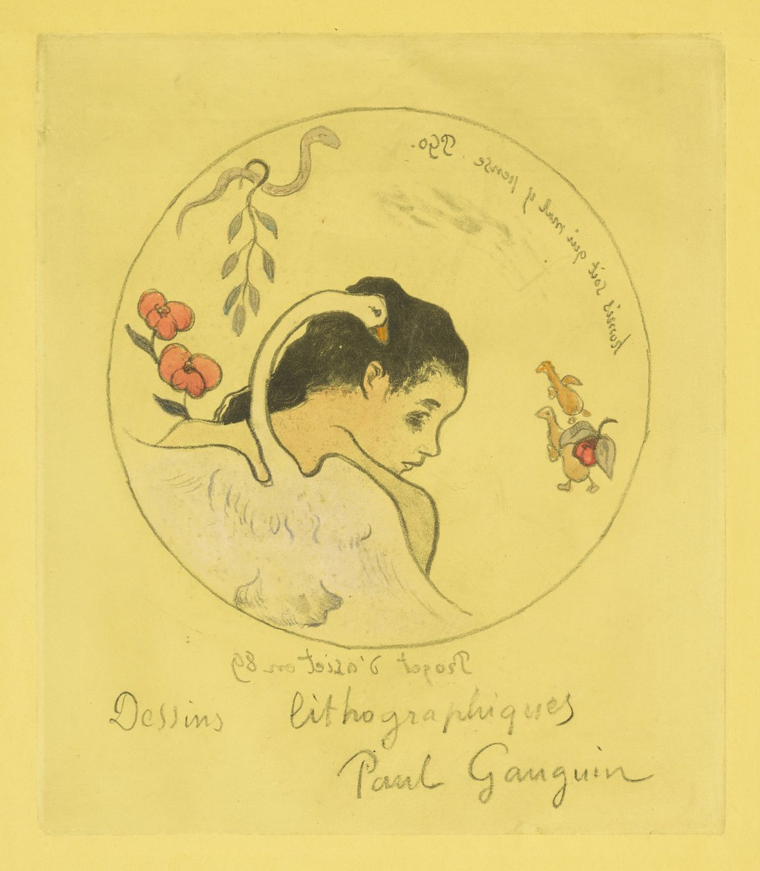 Ontwerp voor een Chinees bord, 1889 door Paul Gauguin