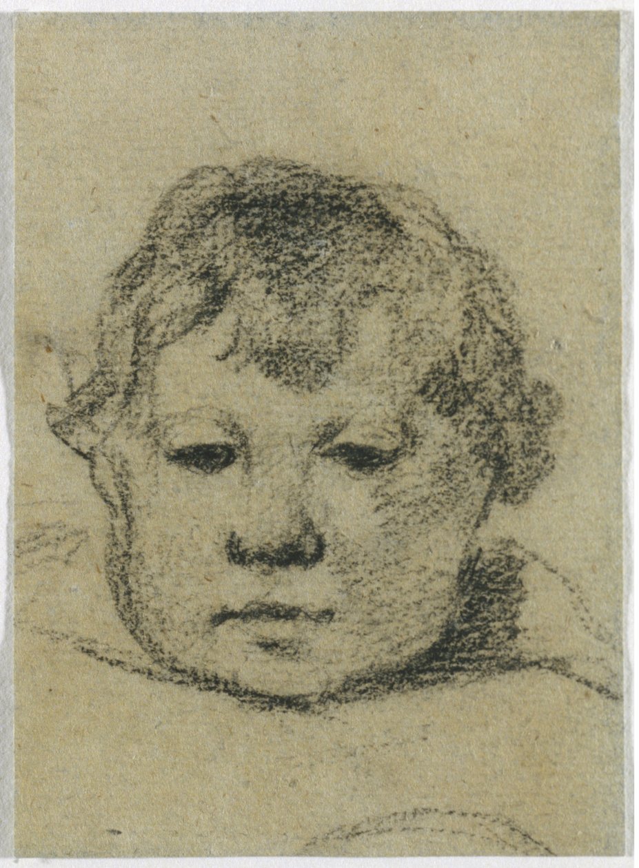 Emil Gauguin als kind, ca. 1875-76 (zwart krijt) door Paul Gauguin