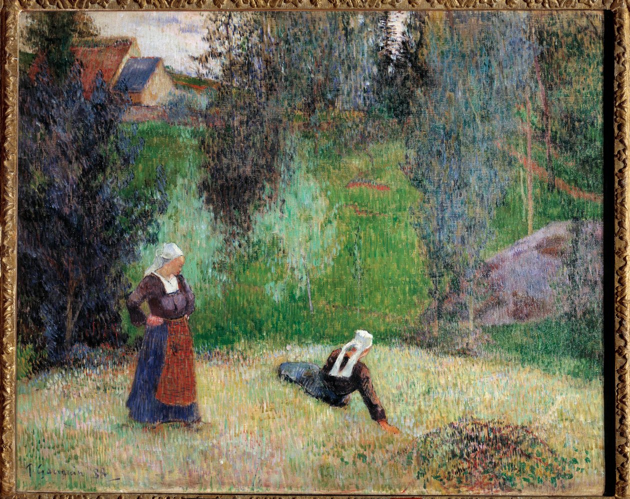 Eerste bloemen van Bretagne. Schilderij door Paul Gauguin door Paul Gauguin
