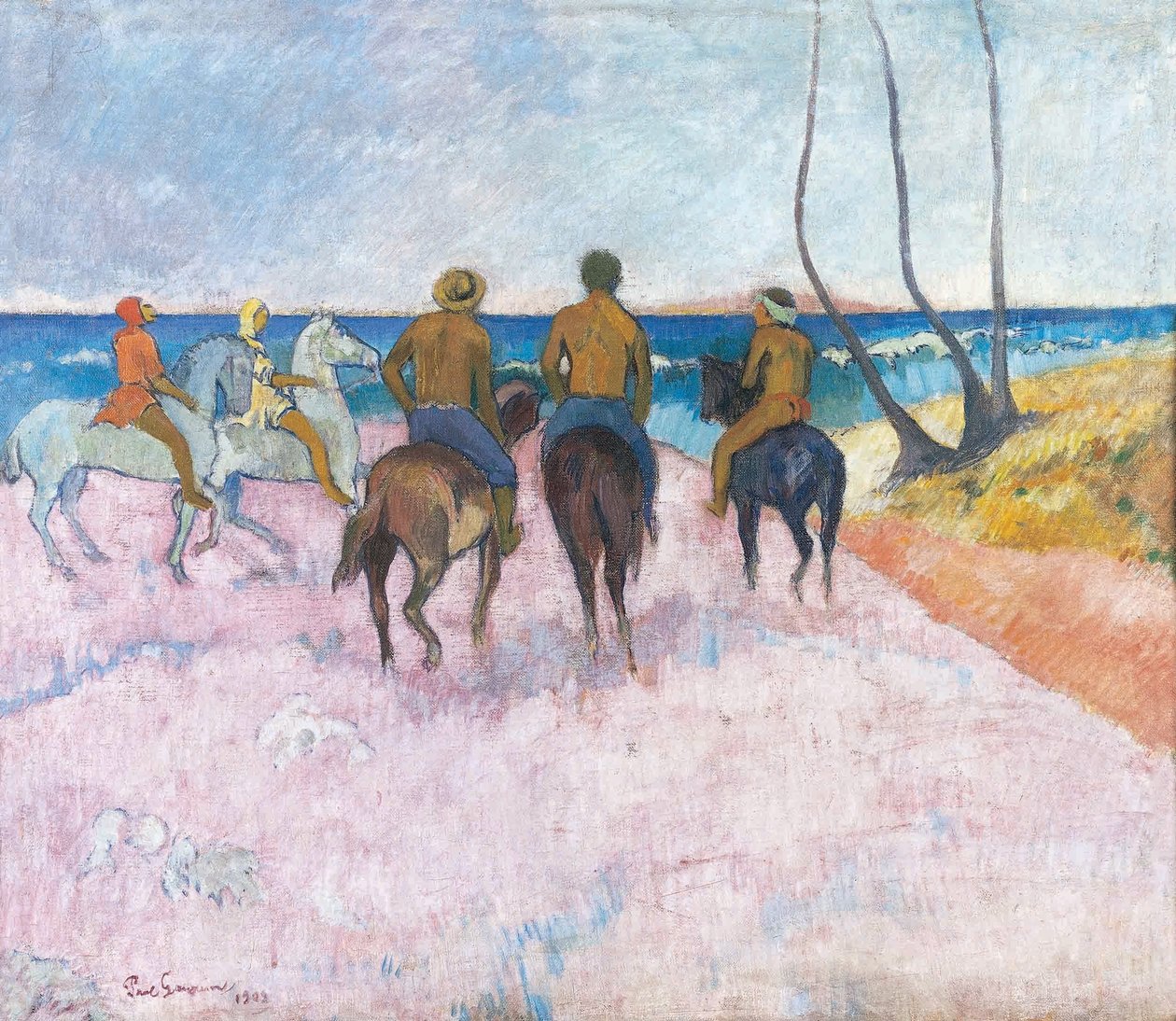 Frans:  Cavaliers sur la plage 28I29 Riders on the Beach (I) door Paul Gauguin