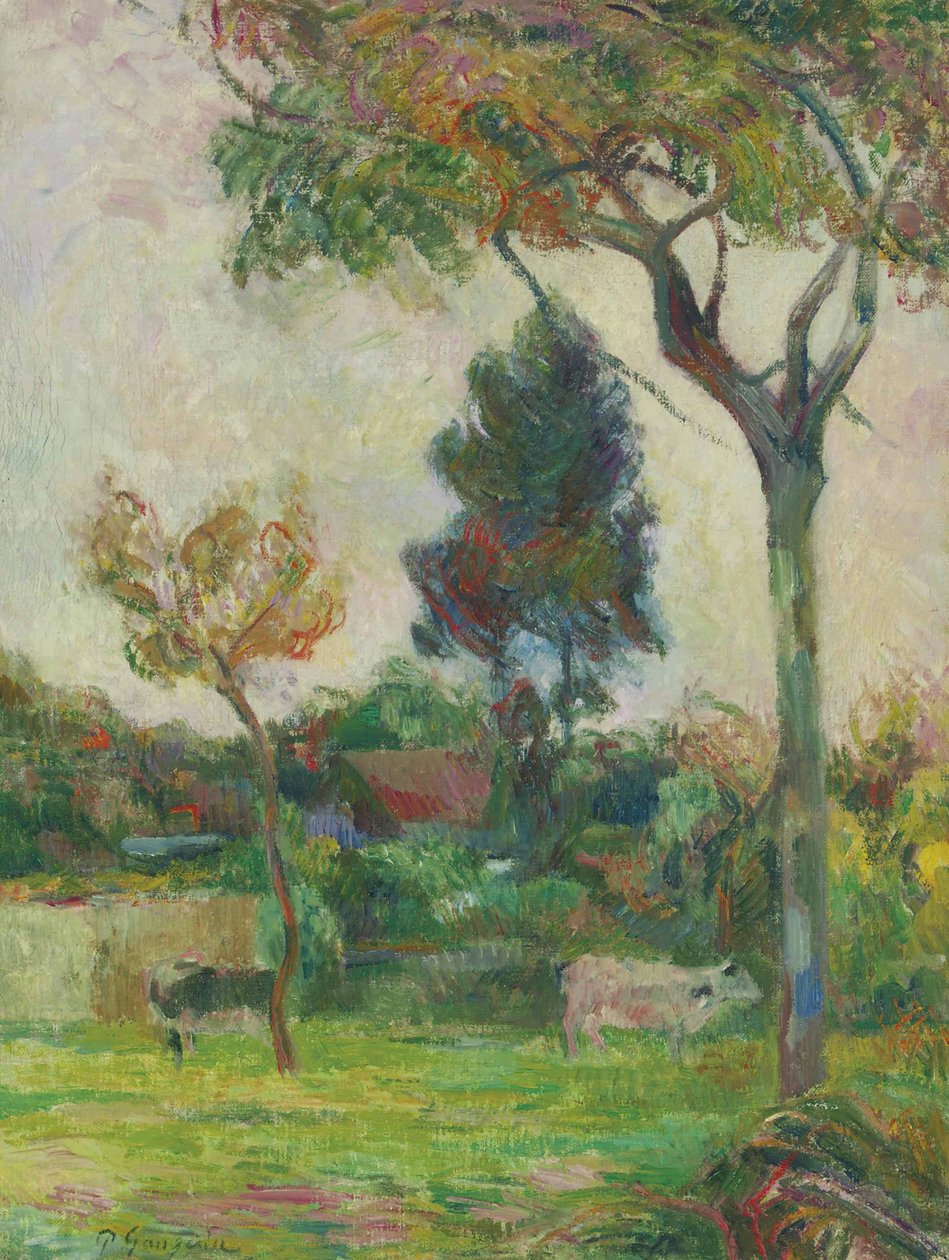 Frans: Deux vaches au pré, ou Les Deux vaches Twee koeien in de wei door Paul Gauguin