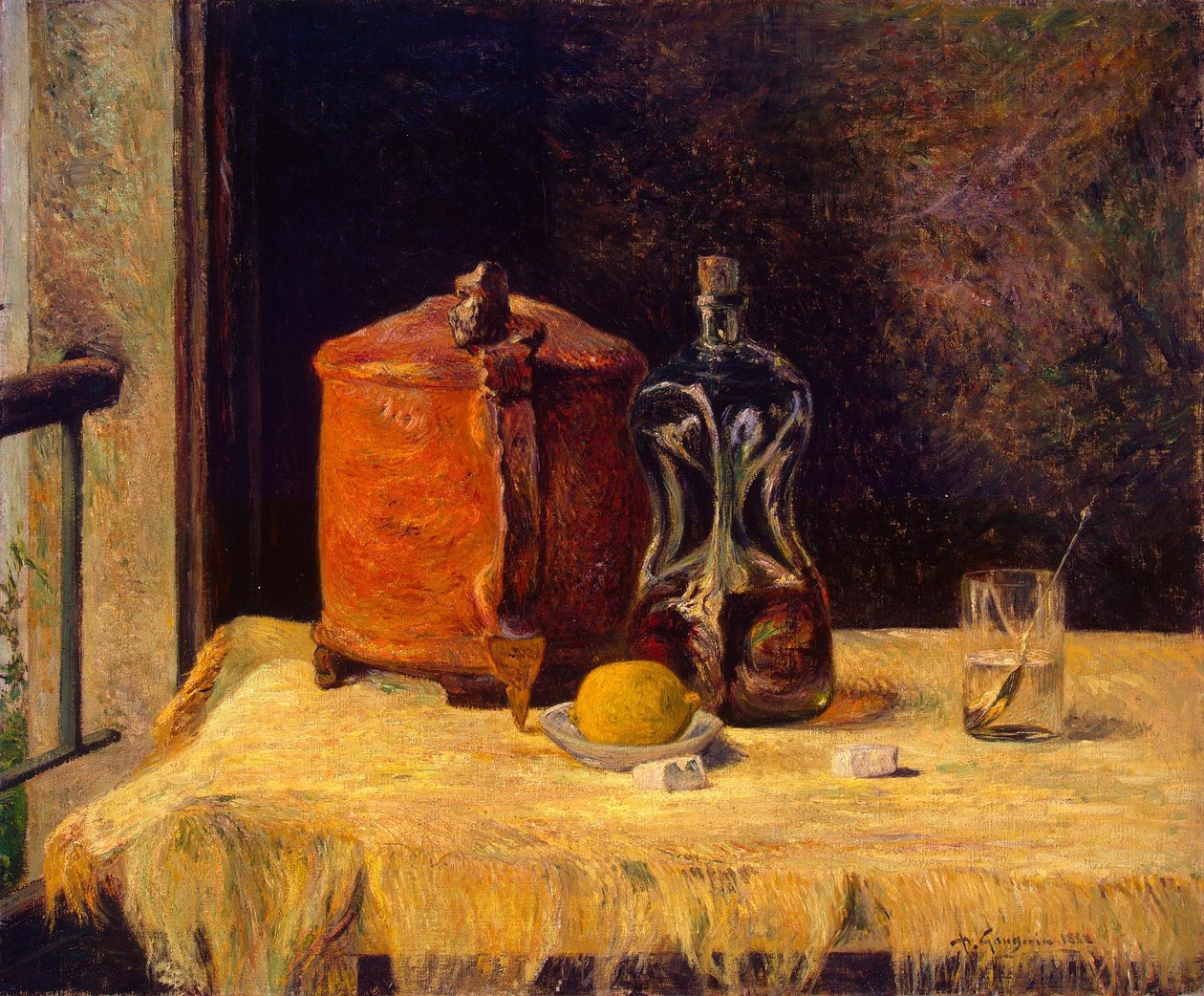 Frans: À la fenêtre, nature morte Bij het raam door Paul Gauguin