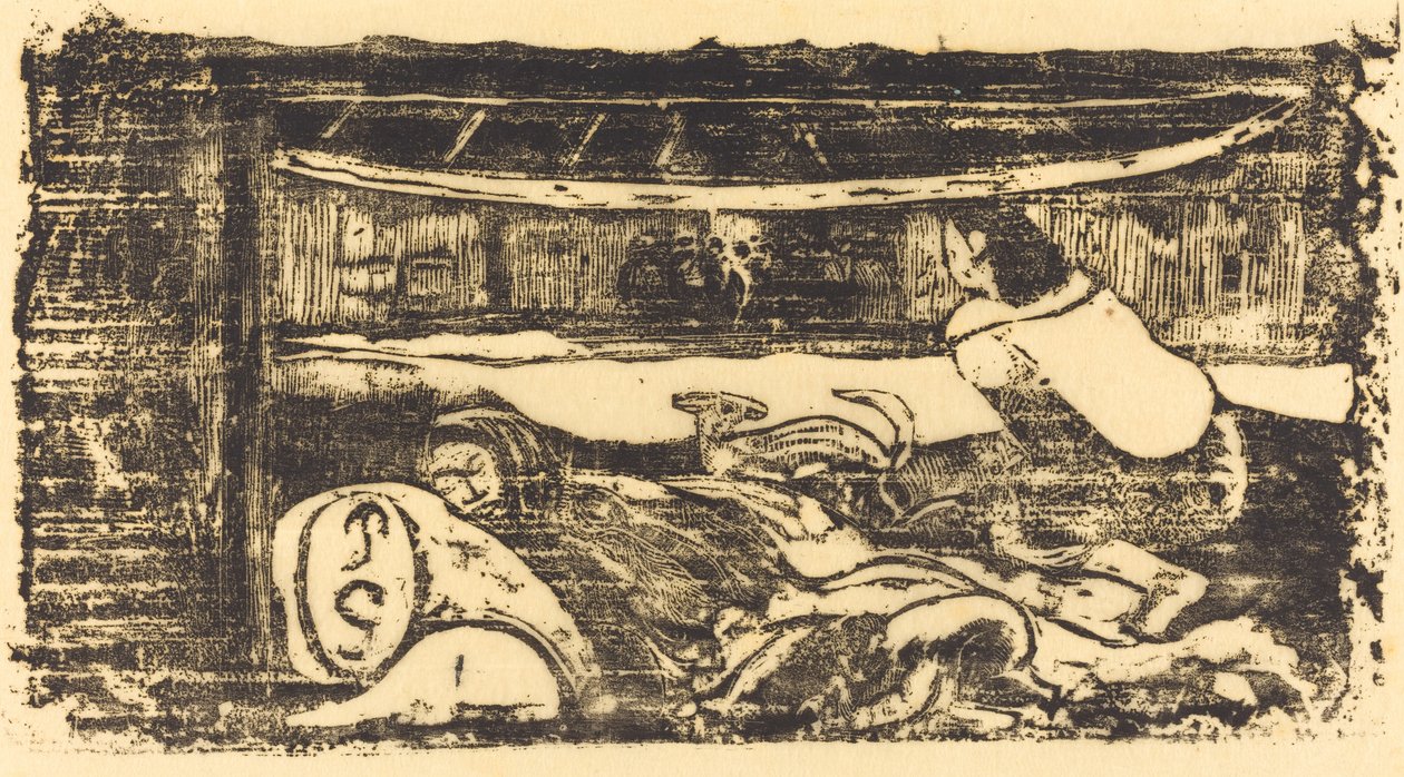 Interieur van een hut, in of na 1895 door Paul Gauguin