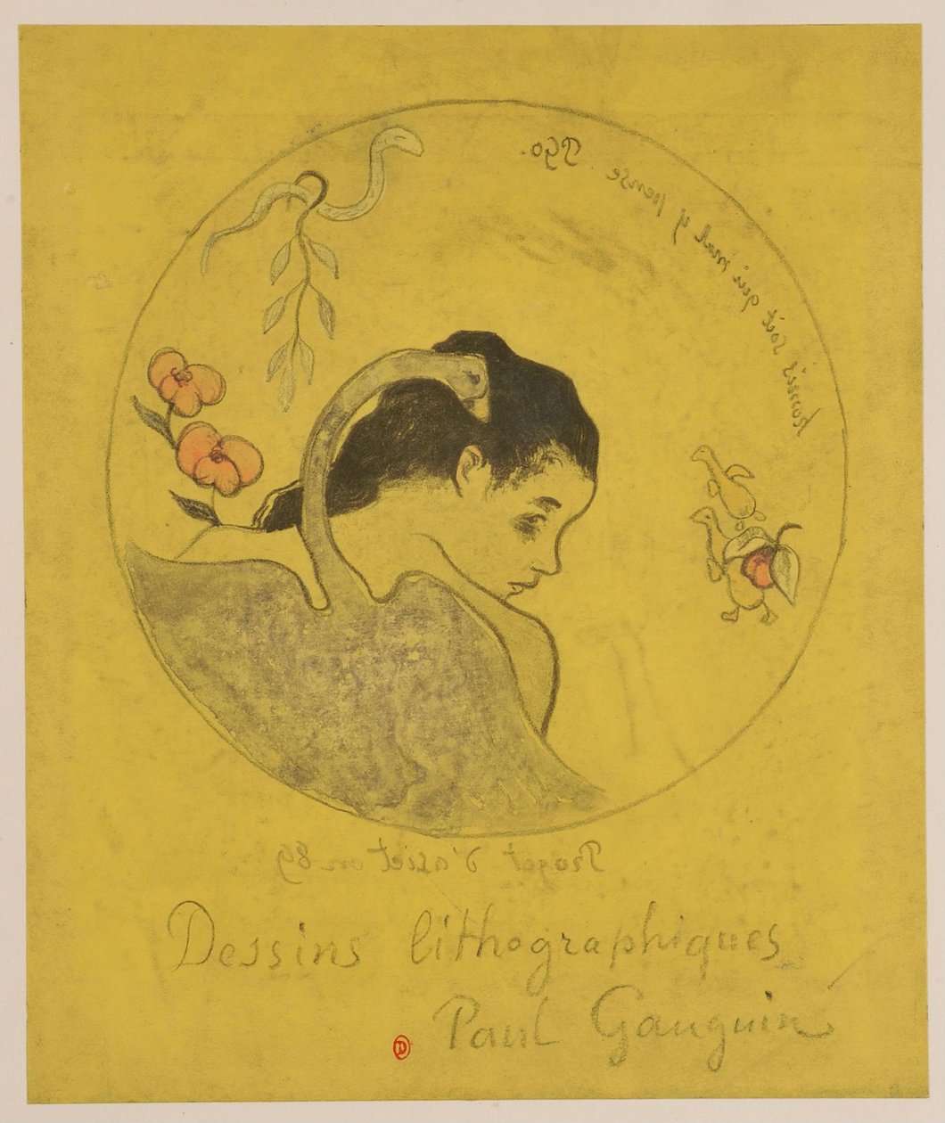 Léda: Entwurf für einen Teller door Paul Gauguin