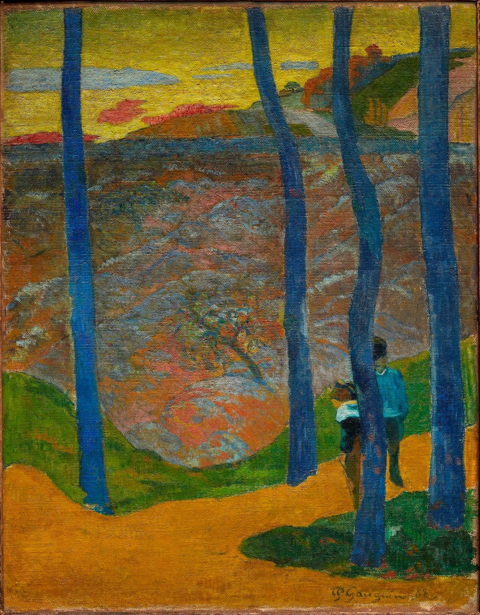 Les Arbres bleus. Vous y passerez, la belle. Blauwe Bomen. Jouw Beurt Komt, Mijn Schoonheid!, 1888 door Paul Gauguin