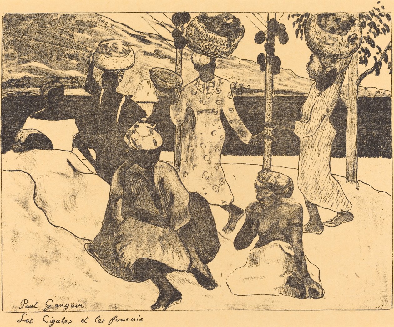 Sprinkhanen en Mieren: Een Herinnering aan Martinique door Paul Gauguin