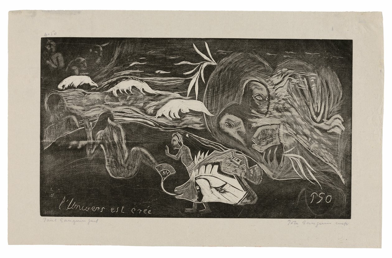 L’univers est créé (Het Universum Wordt Geschapen), uit de Noa Noa Suite door Paul Gauguin