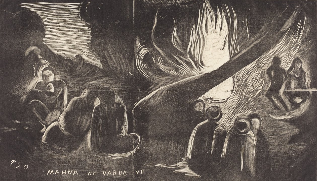 Mahna no Varua Ino De duivel spreekt, 1894-1895 door Paul Gauguin