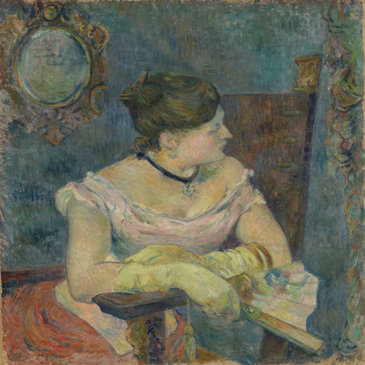 Mette Gauguin in avondjurk door Paul Gauguin