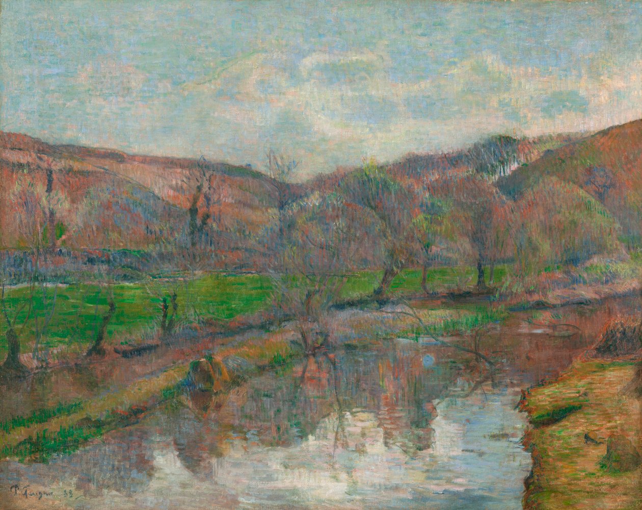 Landschap van Bretagne door Paul Gauguin