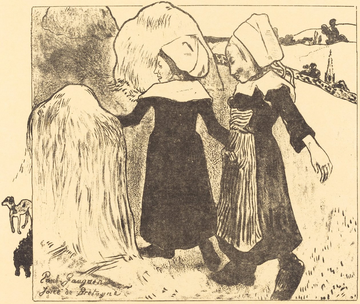 Plezieren van Bretagne door Paul Gauguin