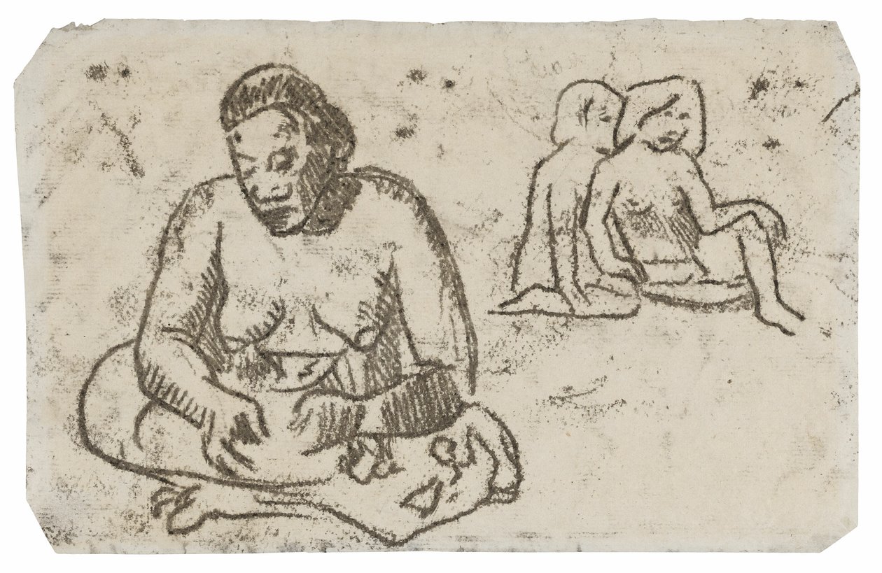 Zittende Vrouw (gerelateerd aan het schilderij Zuster van Liefdadigheid) door Paul Gauguin
