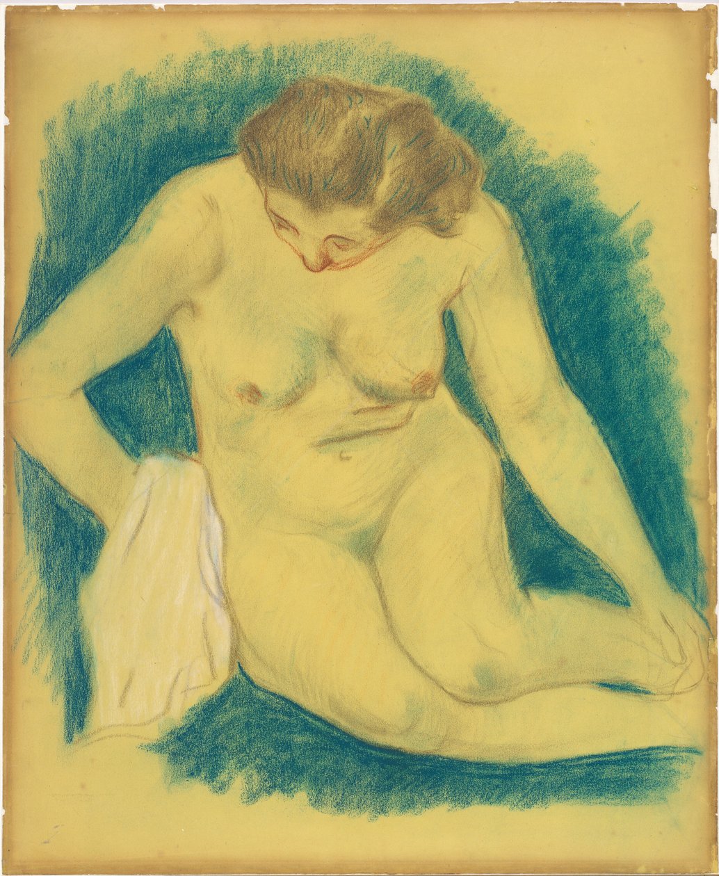 Zittende Naakt Gezien van Boven door Paul Gauguin