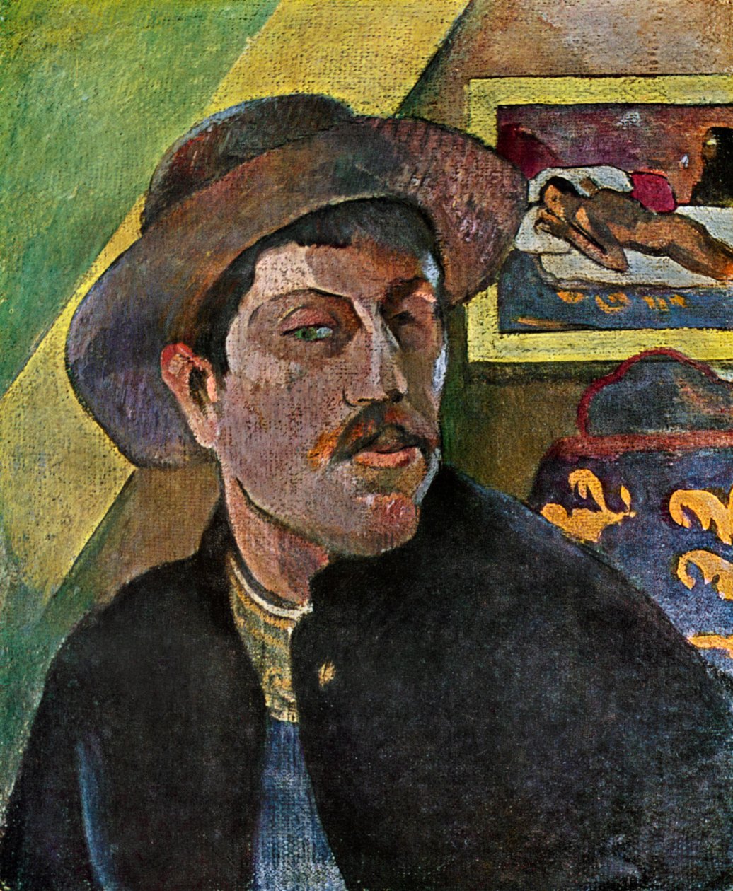 Zelfportret met hoed, 1893-1894 1939 door Paul Gauguin