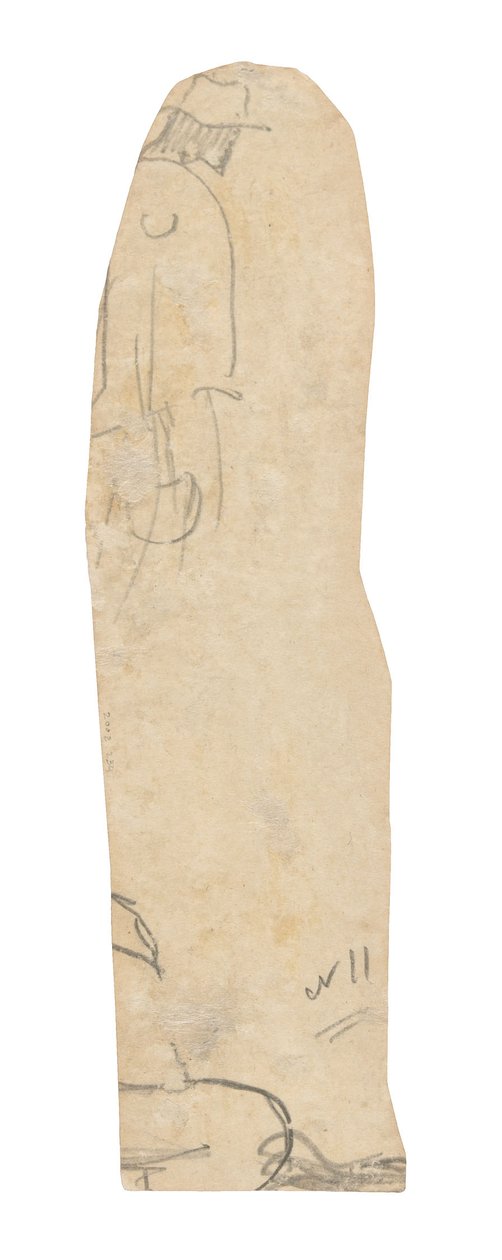 Schets van een man met hoed en fragment van de schouder van een vrouw door Paul Gauguin
