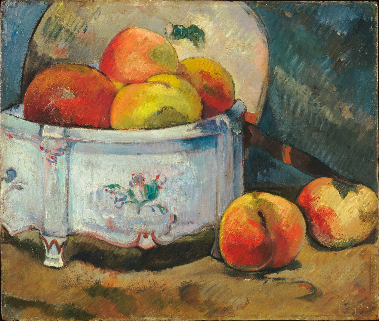 Stilleven met perziken door Paul Gauguin