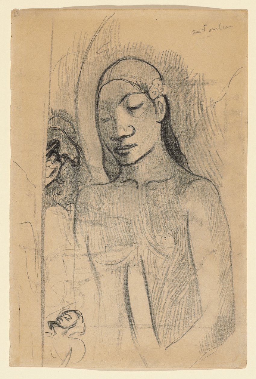 Tahitische Figuur door Paul Gauguin
