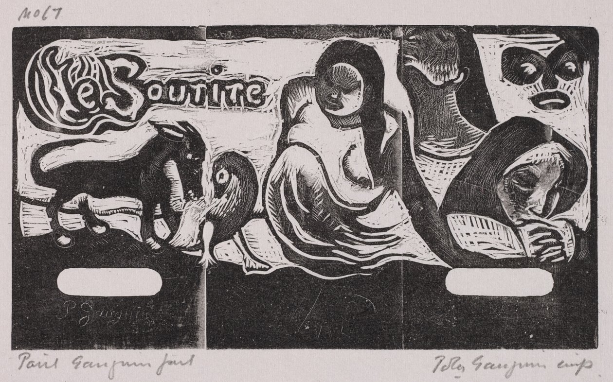 Tahitiaanse en Noa Noa-serie, De glimlach (houtsnede) door Paul Gauguin