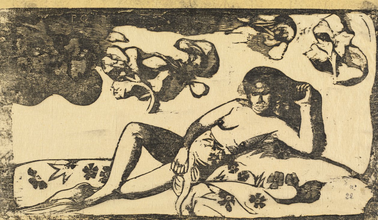 Te Arii Vahine Dame van Koninklijk Bloed door Paul Gauguin