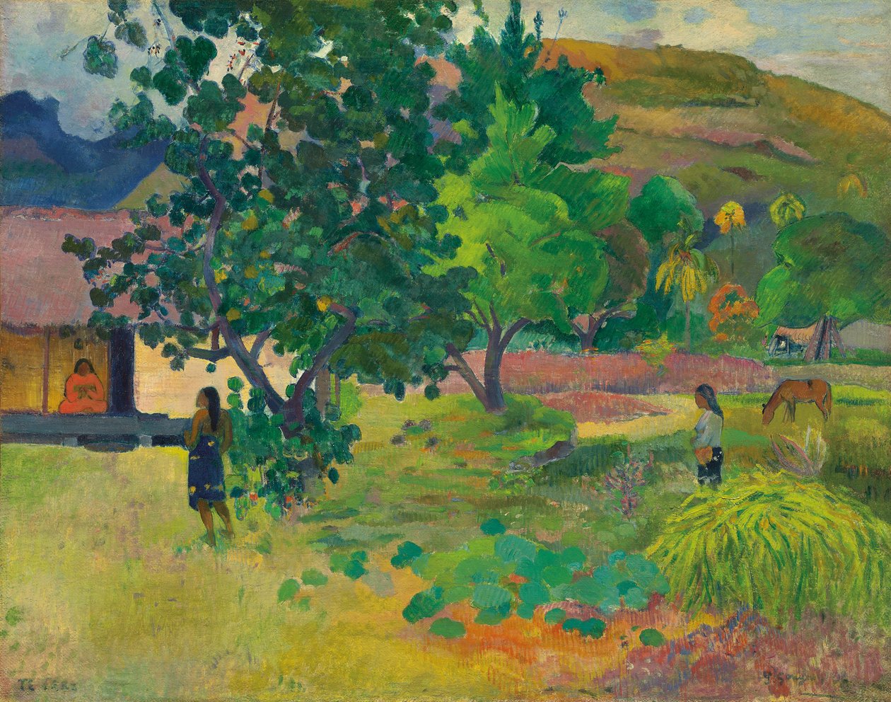 Te Fare (Het huis) door Paul Gauguin