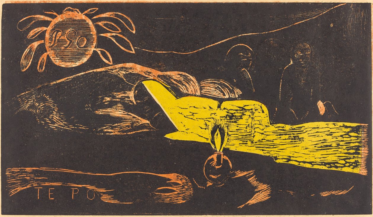 Te Po De Lange Nacht, 1894-1895 door Paul Gauguin