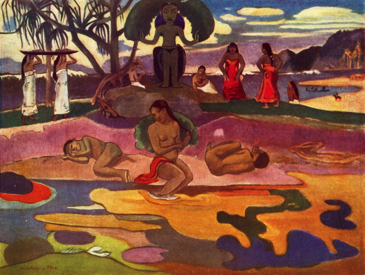 De Dag van de God Mahana No Atua door Paul Gauguin
