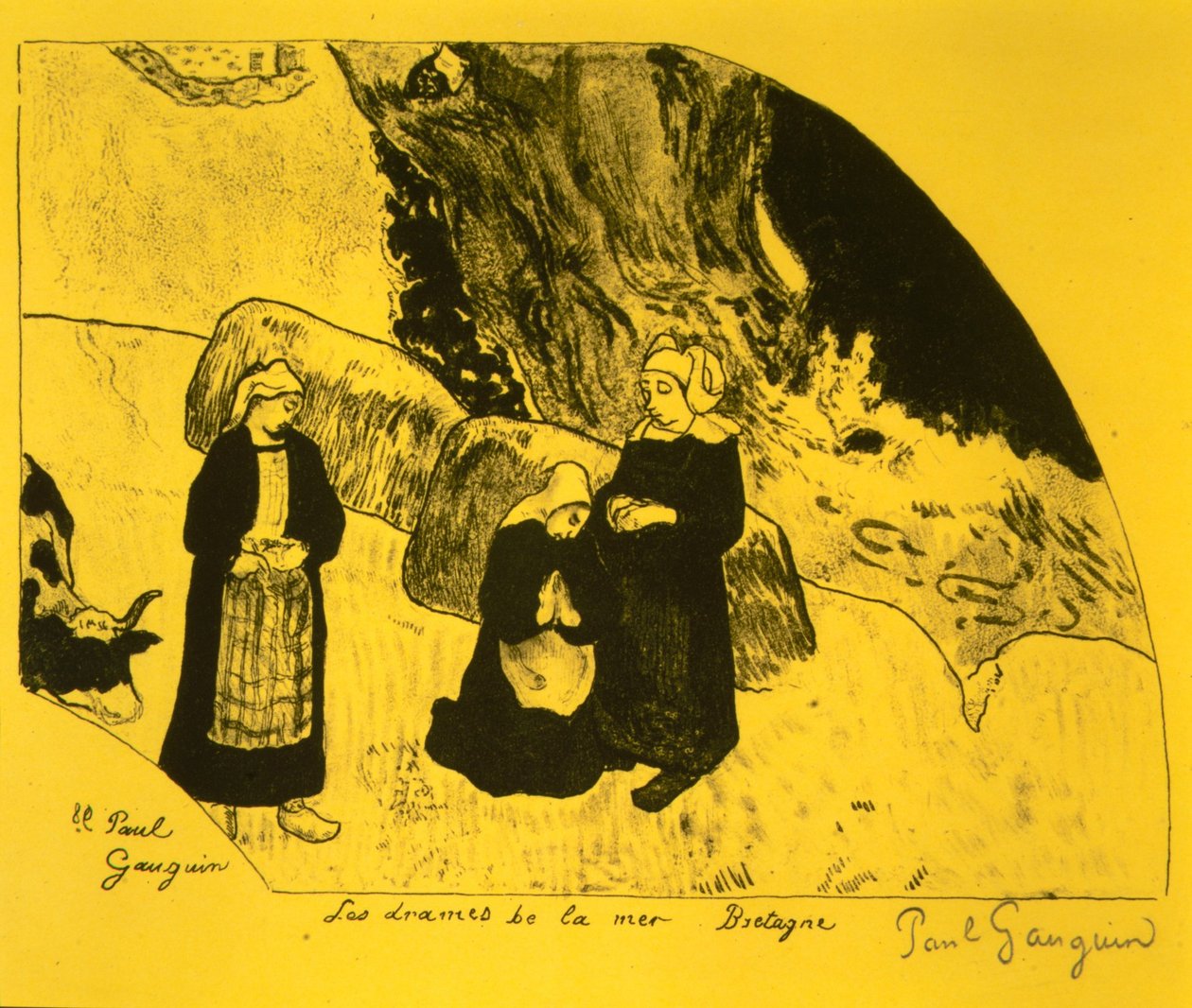 Het Drama van de Zee, Bretagne, uit de Volpini Suite: Dessins lithographiques, 1889 door Paul Gauguin