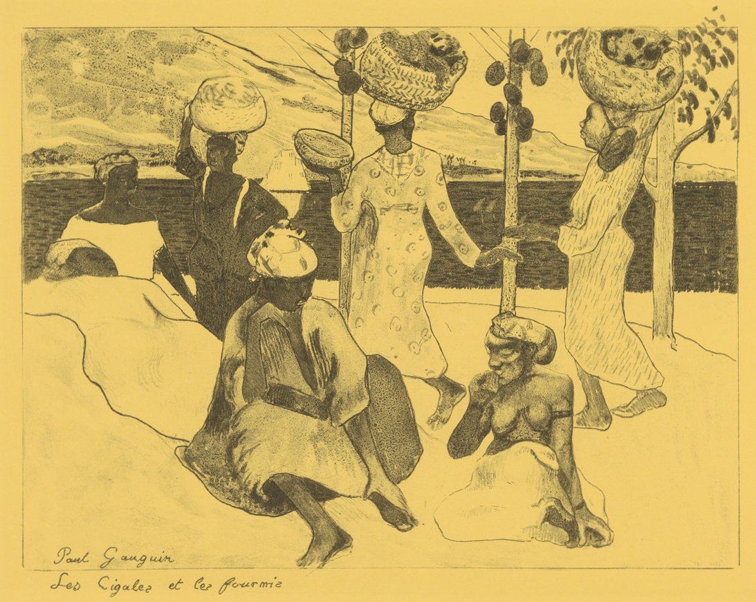 De sprinkhanen en de mieren: Een souvenir van Martinique, uit de Volpini Suite door Paul Gauguin