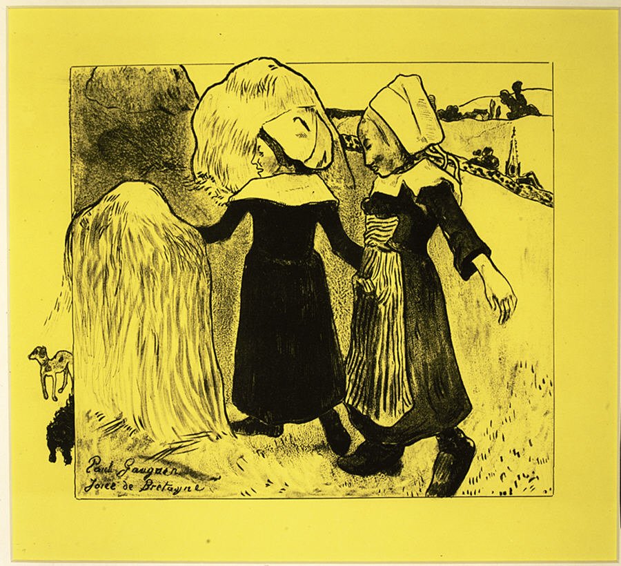 De vreugden van Bretagne, uit de Volpini Suite: Dessins lithographiques, 1889 door Paul Gauguin