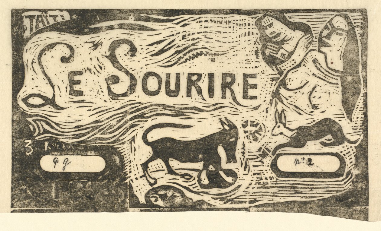 Titelpagina voor Le Sourire, in of na 1895 door Paul Gauguin
