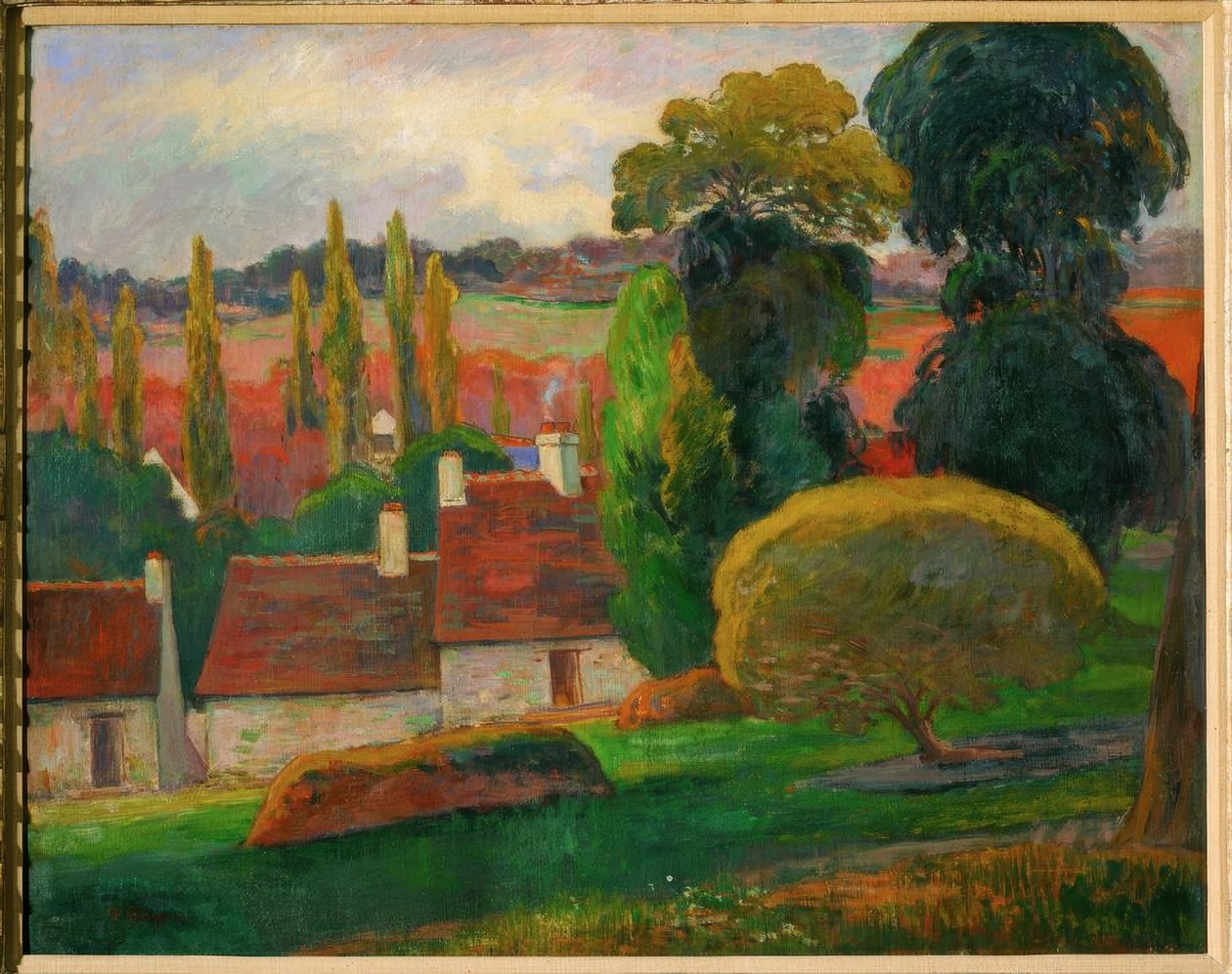 Een boerderij in Bretagne door Paul Gauguin