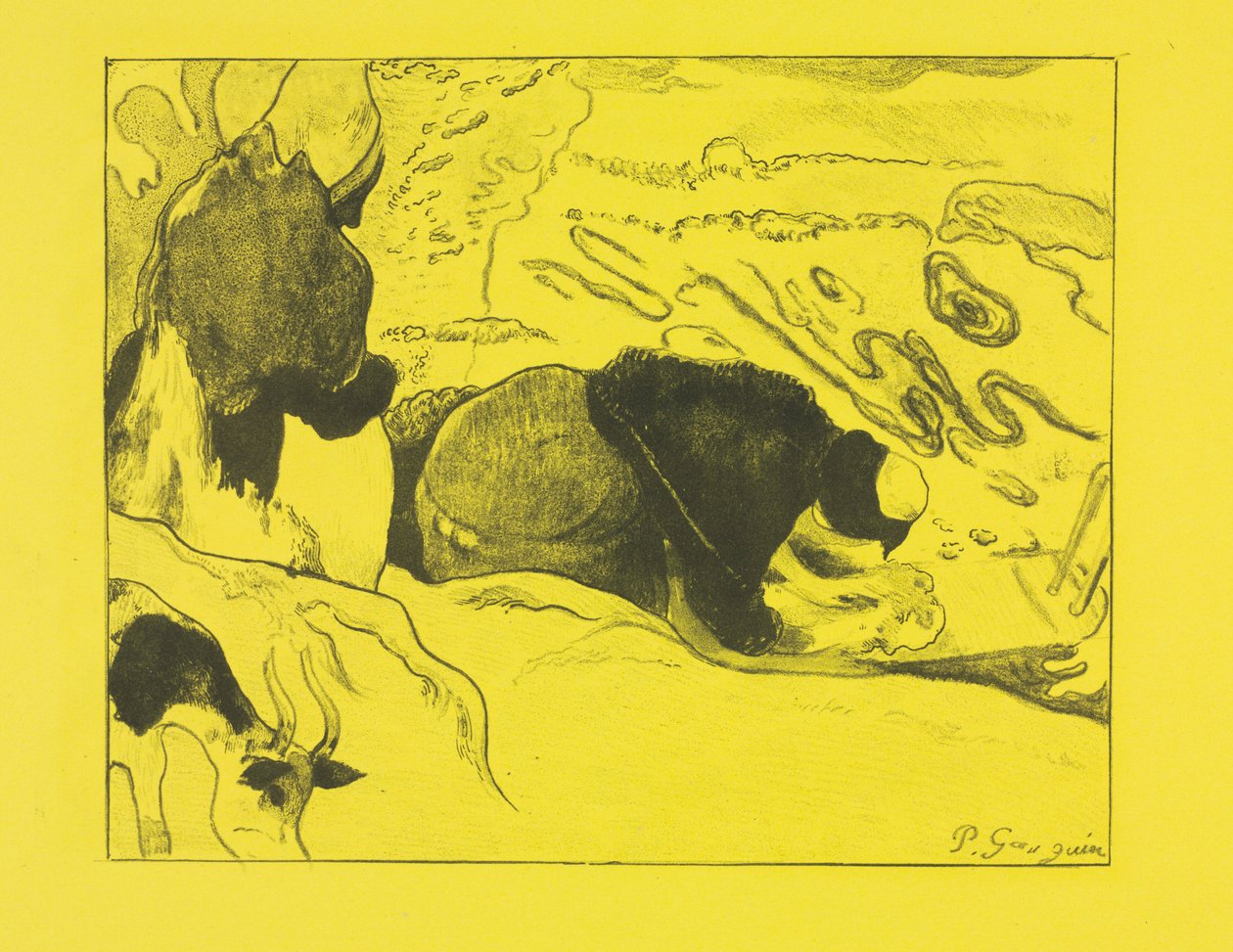 Volpini Suite: Wasvrouwen Les Laveuses door Paul Gauguin