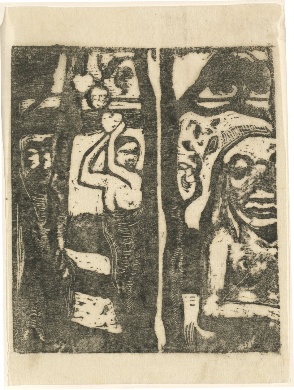 Vrouw die fruit plukt en de wilde door Paul Gauguin
