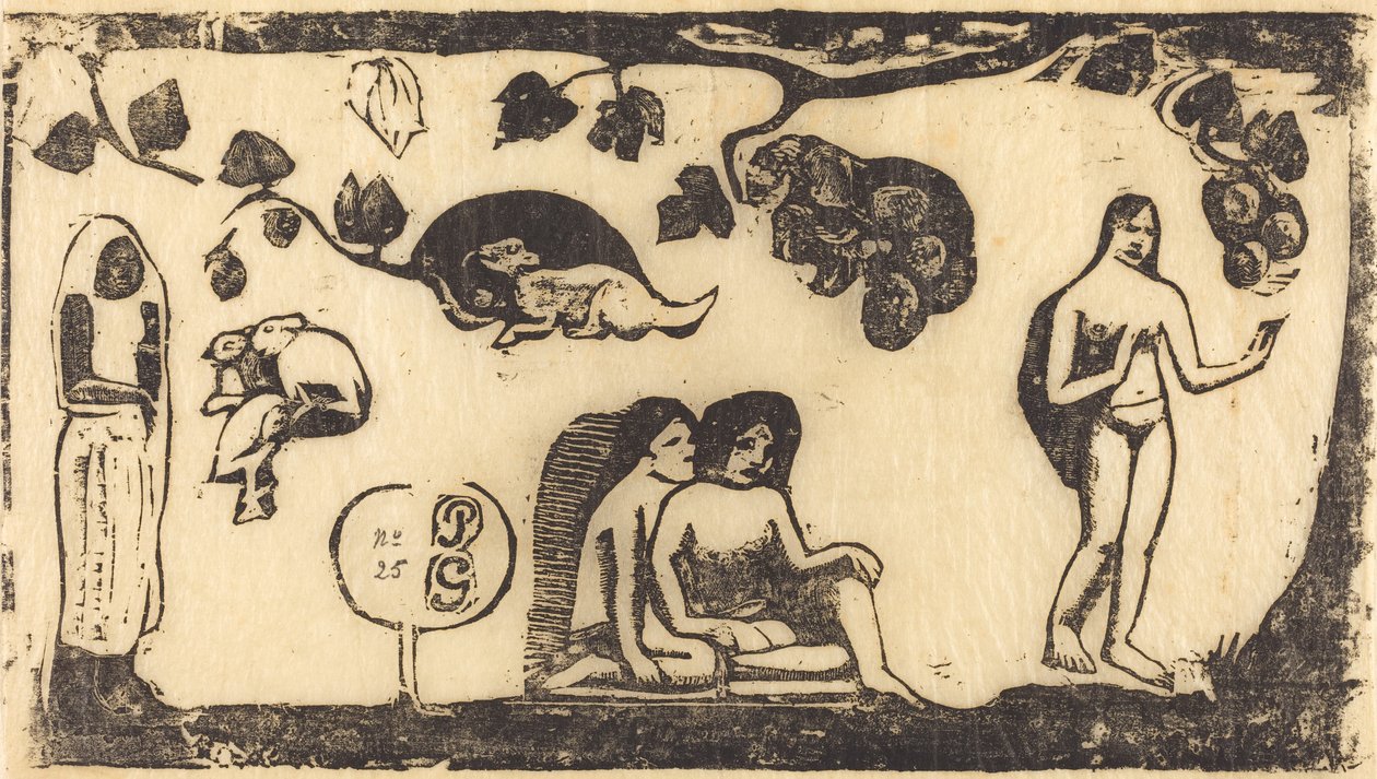 Vrouwen, Dieren en Bladgroen door Paul Gauguin