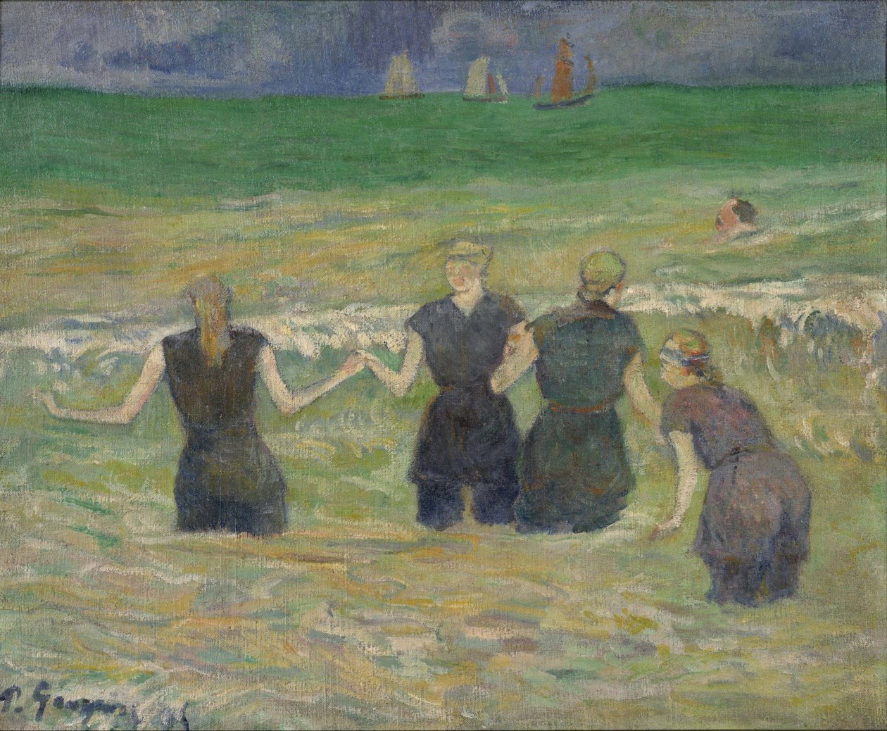 Jonge vrouwen badend door Paul Gauguin