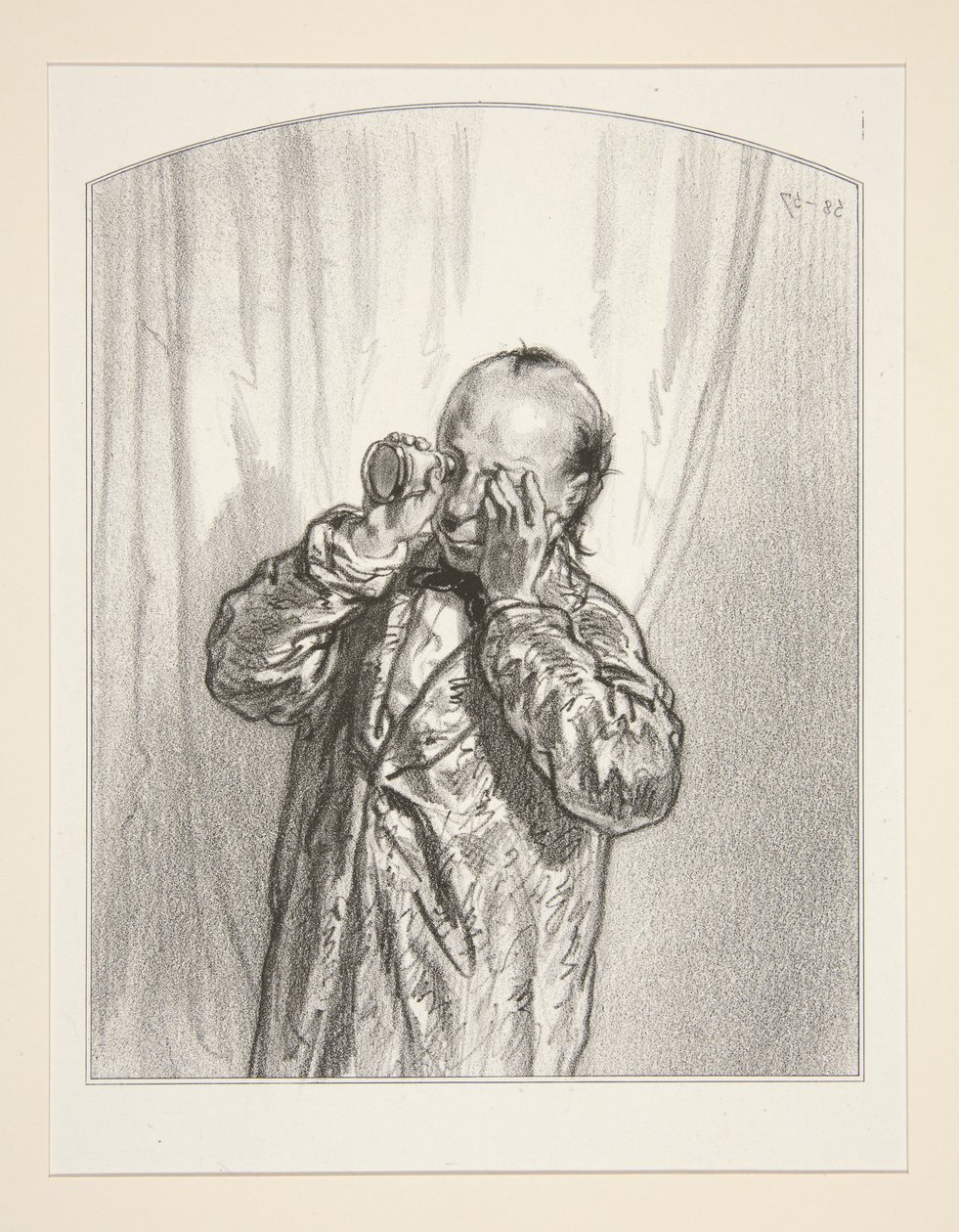 (DE BUURVROUW.) door Paul Gavarni