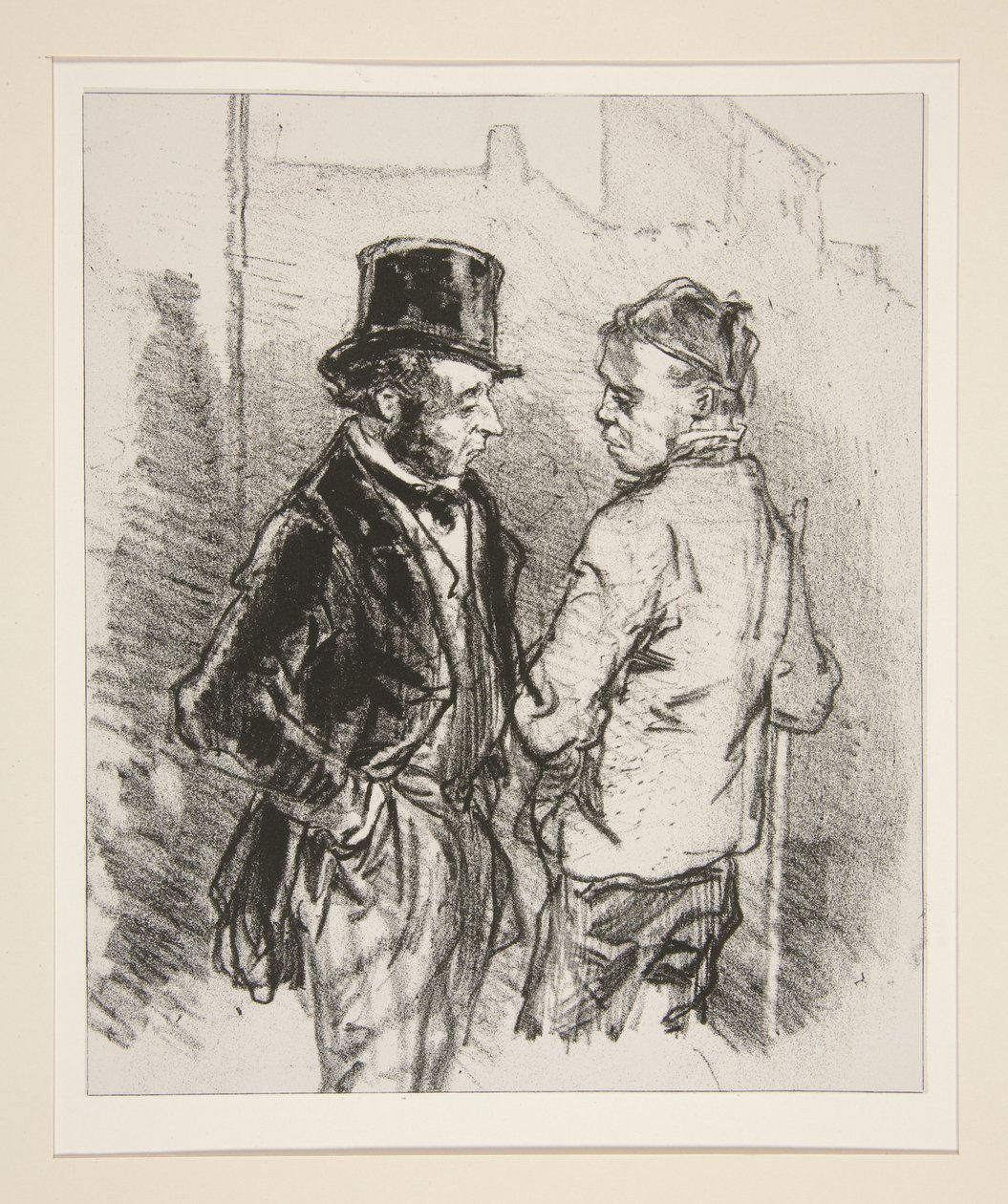 (CONCIËRGE EN HUURDER.) door Paul Gavarni