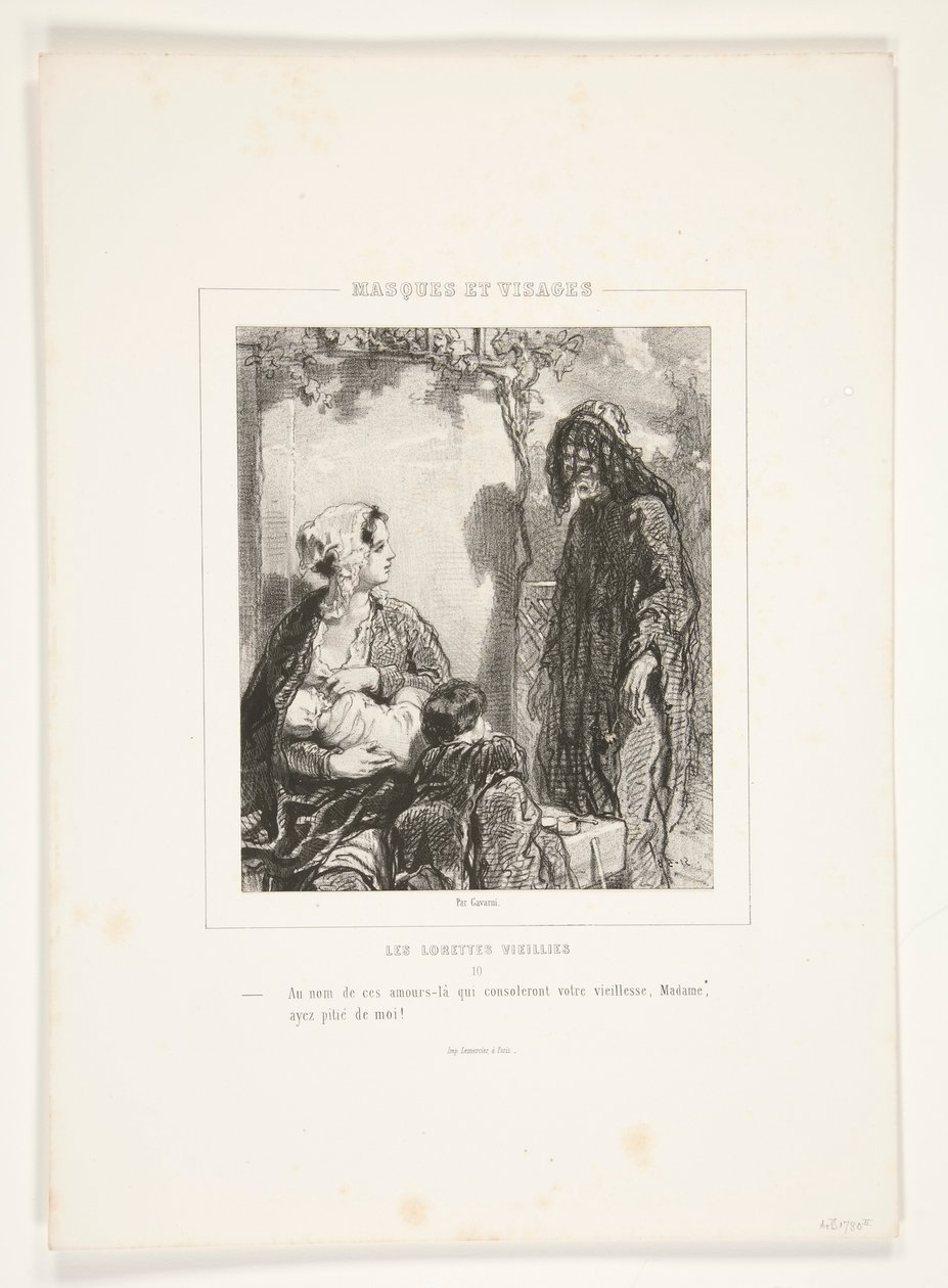 Au nom de ces amours-là, qui consoleront votre vieillesse, Madame, ayez pitié de moi! door Paul Gavarni