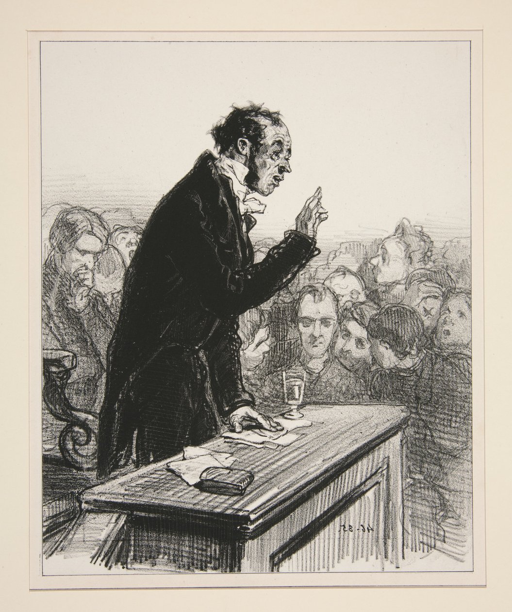 Vóór de uitvinding van het schrift, heren, spraken alle volkeren dezelfde taal... door Paul Gavarni