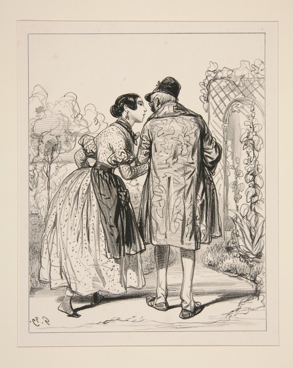 Wat men het meest liefheeft na de geliefde, is de vader van de geliefde. door Paul Gavarni