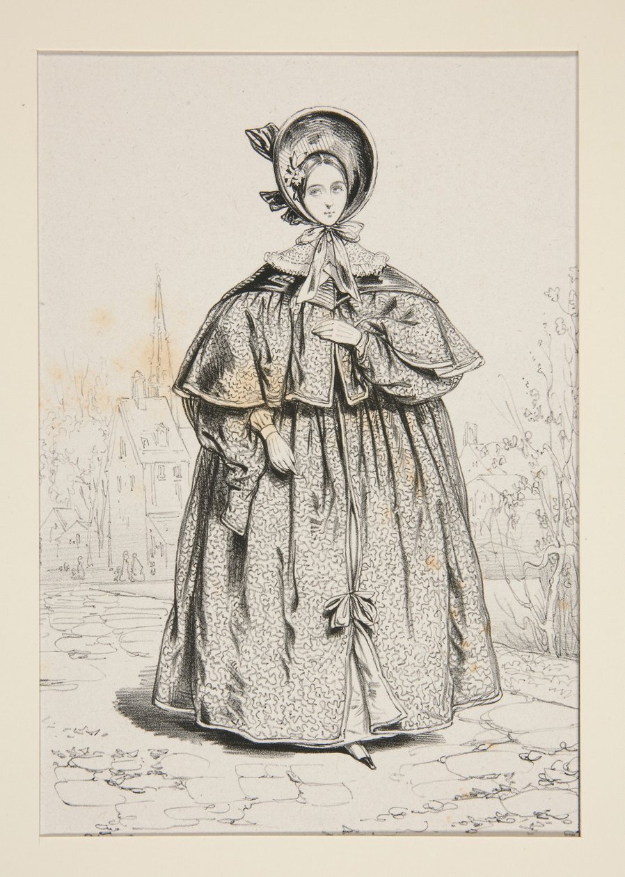 IN DE STAD. (November 1835.) Mantel van wolsatijn... door Paul Gavarni