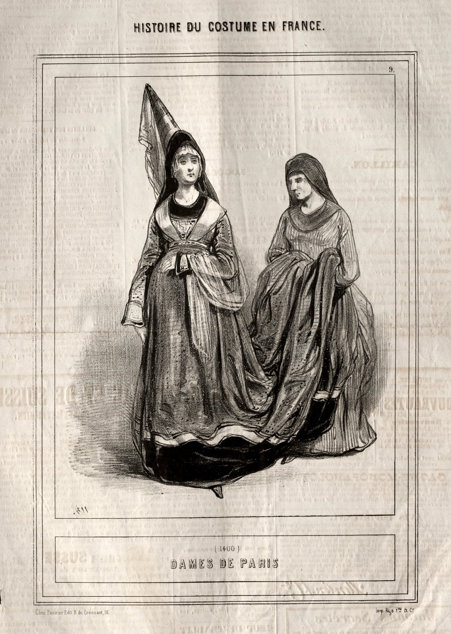 Histoire du Costume en France: Dames de Paris, 1843 door Paul Gavarni