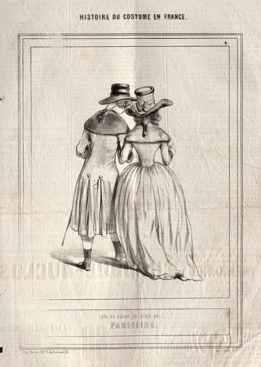 Histoire du Costume en France: Parisiens, 1843 door Paul Gavarni