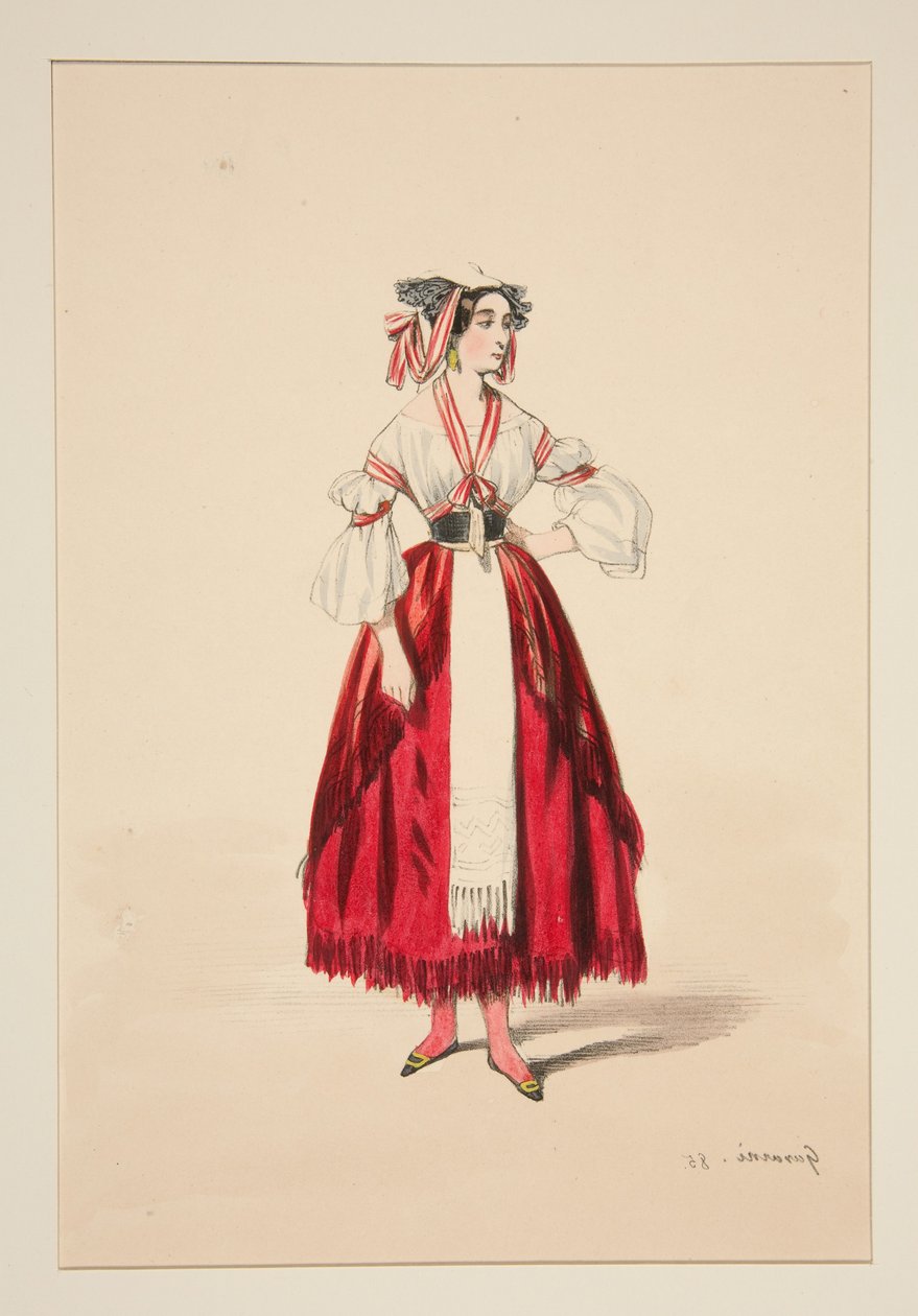 ITALIENISCHE. Wollkleid,... door Paul Gavarni