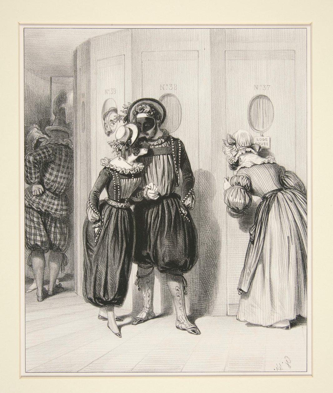 De gang van de loges om middernacht door Paul Gavarni