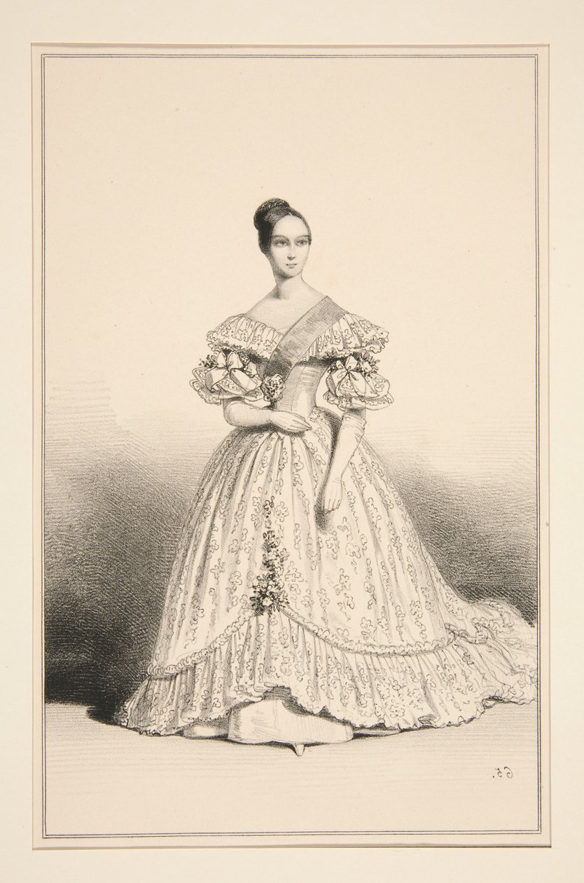 Prinses Helene, hertogin van Orléans door Paul Gavarni