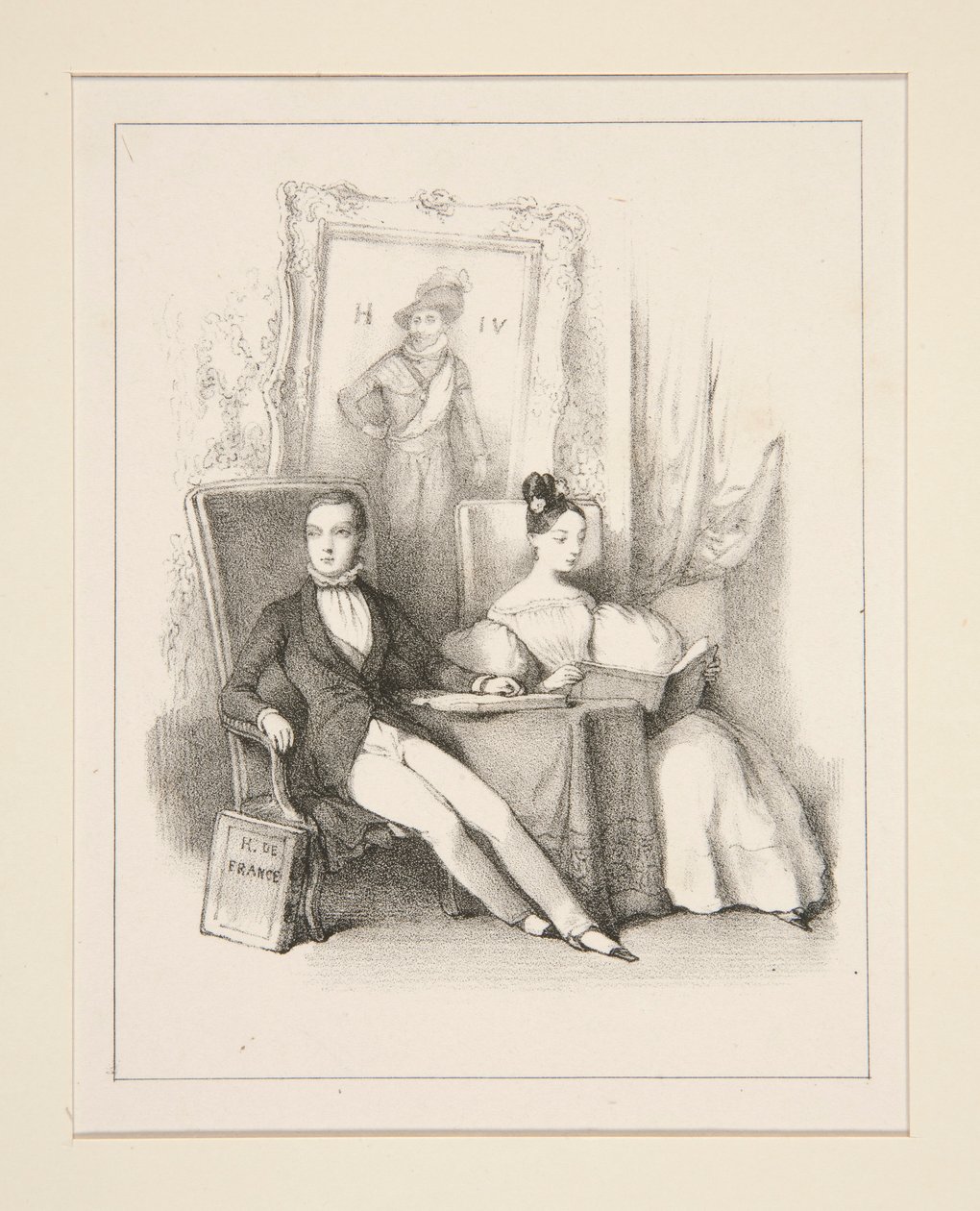De Broer en de Zus / Praag (Henri, Graaf van Chambord en de Hertogin van Parma als kinderen) door Paul Gavarni