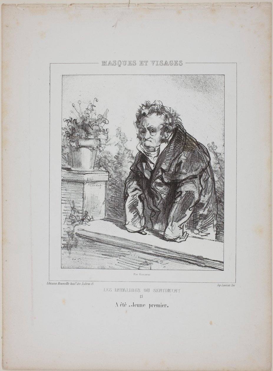 Les Invalides du Sentiment (De Invaliden van het Sentiment): Was een "jonge hoofdrolspeler". door Paul Gavarni