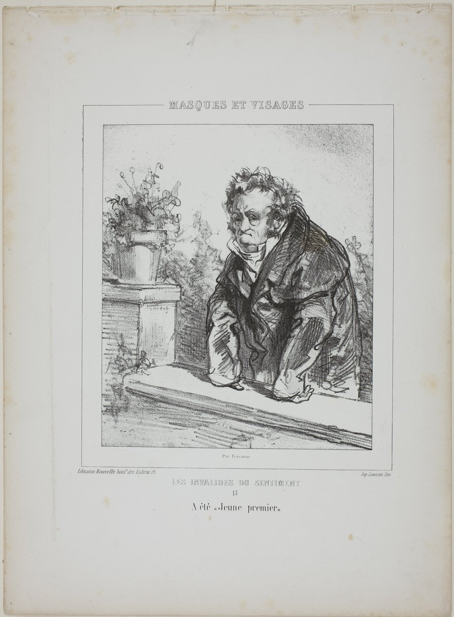 Les Invalides du Sentiment (De Invaliden van het Sentiment): Was een "jonge hoofdrolspeler". door Paul Gavarni